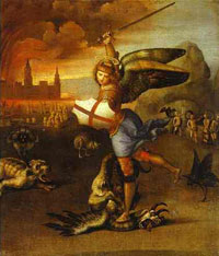 'Saint Michael and the Dragon' by Raphael circa 1505
